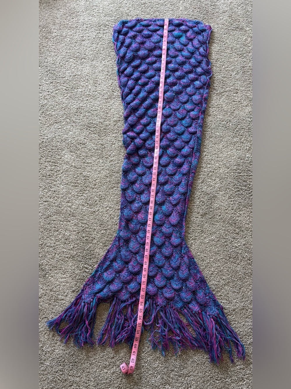 Handmade Mermaid Tail Blanket - Purple & Blue